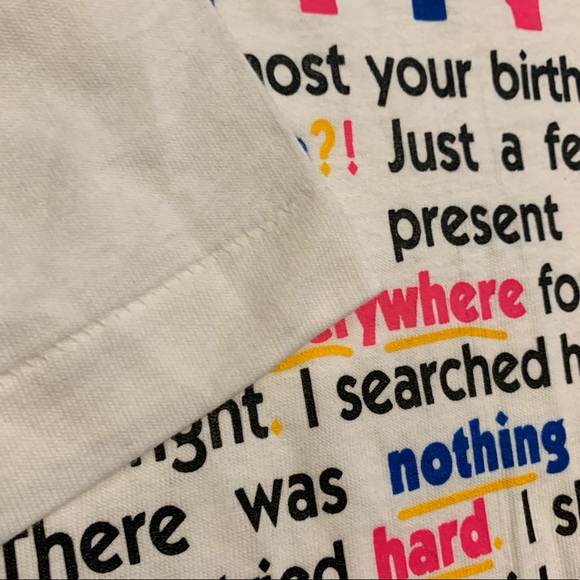 NWOT Vintage ‘93 Happy Birthday Single-Stitch Tee - Picture 5 of 5